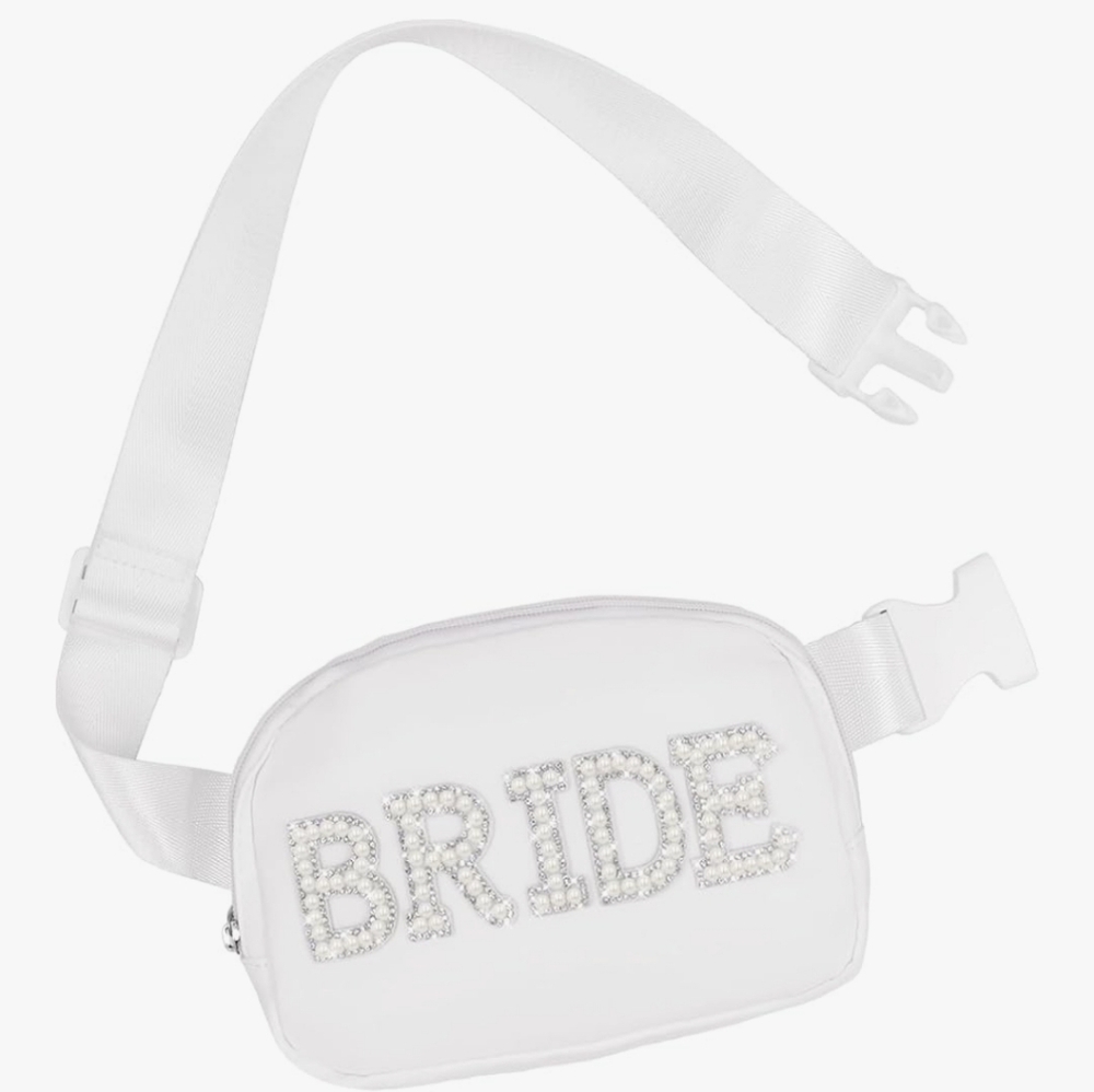 Lamyba White Pearl Bride Fanny Pack Belt Bag Bride To Be Gift Bridal Shower